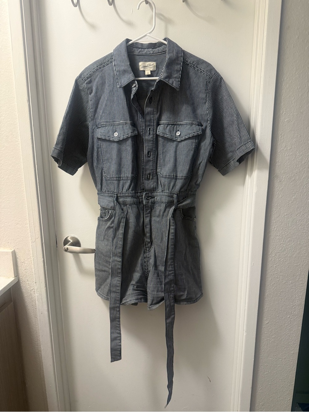 Universal Thread Blue-White Striped Button Shirt